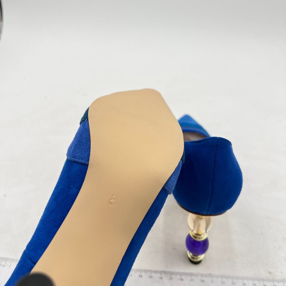 Fowt Blue Gradient Wave Pattern Pointed Toe Party… - image 5